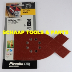 Schuurblad 170x100mm P120 voor Multi schuurmachine per 5 verpakt | X31447